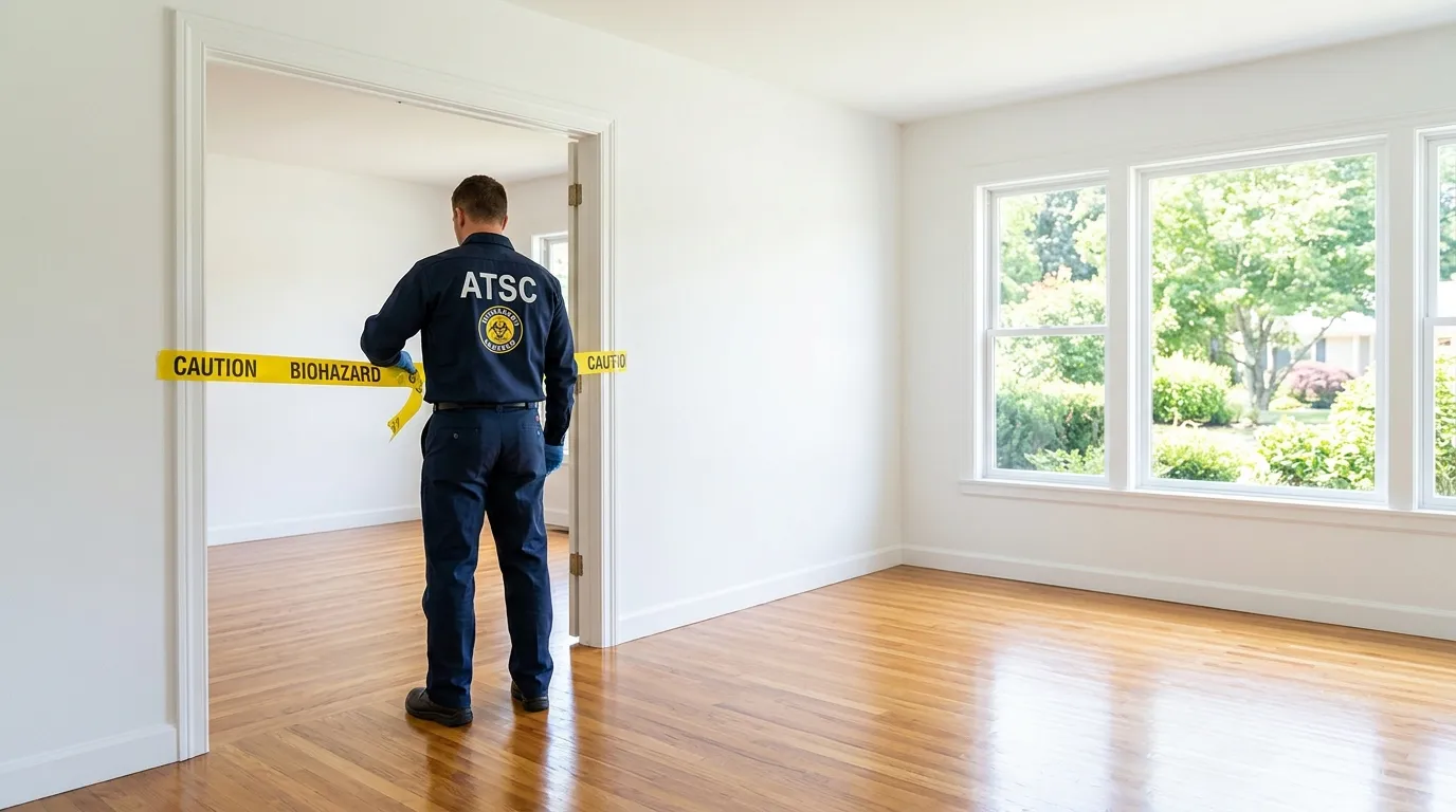 Certified biohazard cleanup crew performing Decomposition Cleanup in Williamsburg
